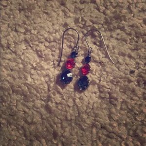 Orange and blue earrings
